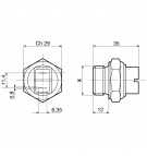 Thermostat 45-35 ° C M22x1.5